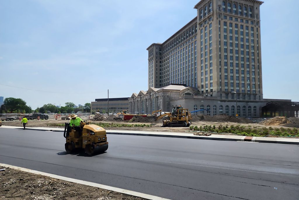 Detroit Train Station paving project by Total Asphalt Paving Inc.