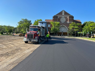 commercial asphalt parking lot